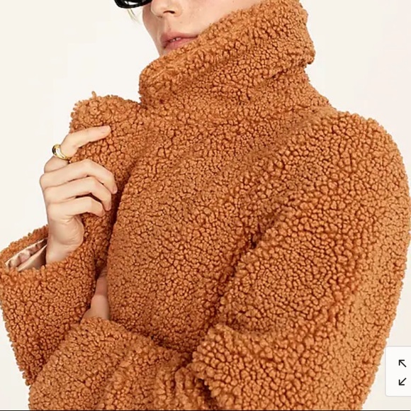 J. Crew Petite double-breasted teddy sherpa topcoat - Picture 4 of 8